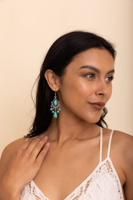 Darya Turquoise Chandelier Earrings
