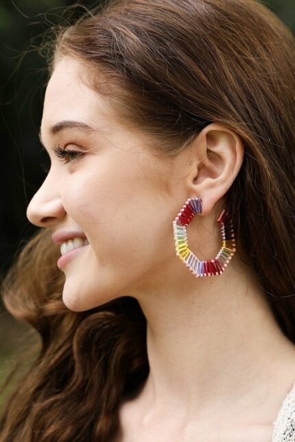 Darya Colorful Raffia Earrings