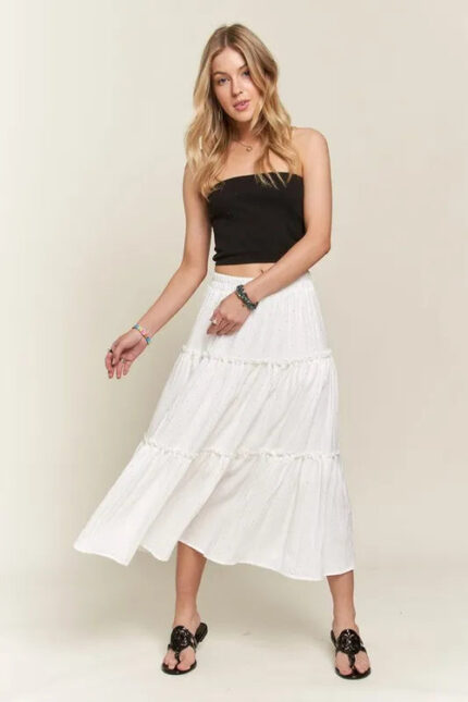 Arya Rhinestone Tiered Skirt