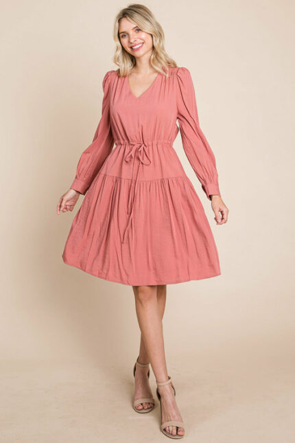Narges Long Sleeve Tiered Dress