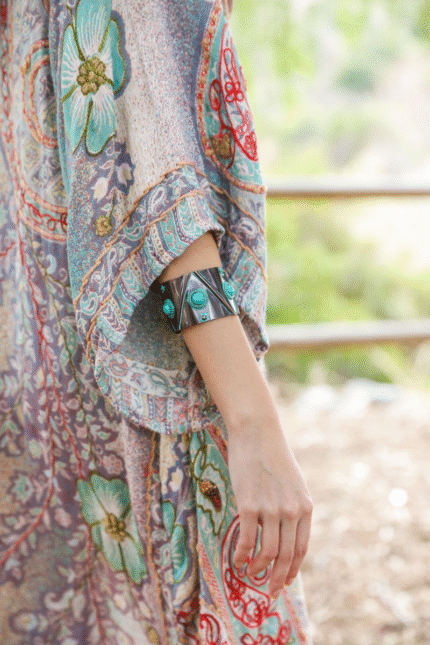 Laleh Turquoise Gem Cuff Bracelet